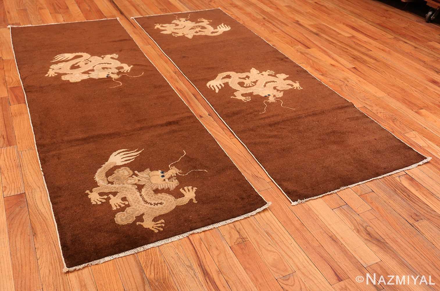 A full picture of dragon image of the antique chinese dragon runner rug #70064 from Nazmiyal Antique Rugs NYC