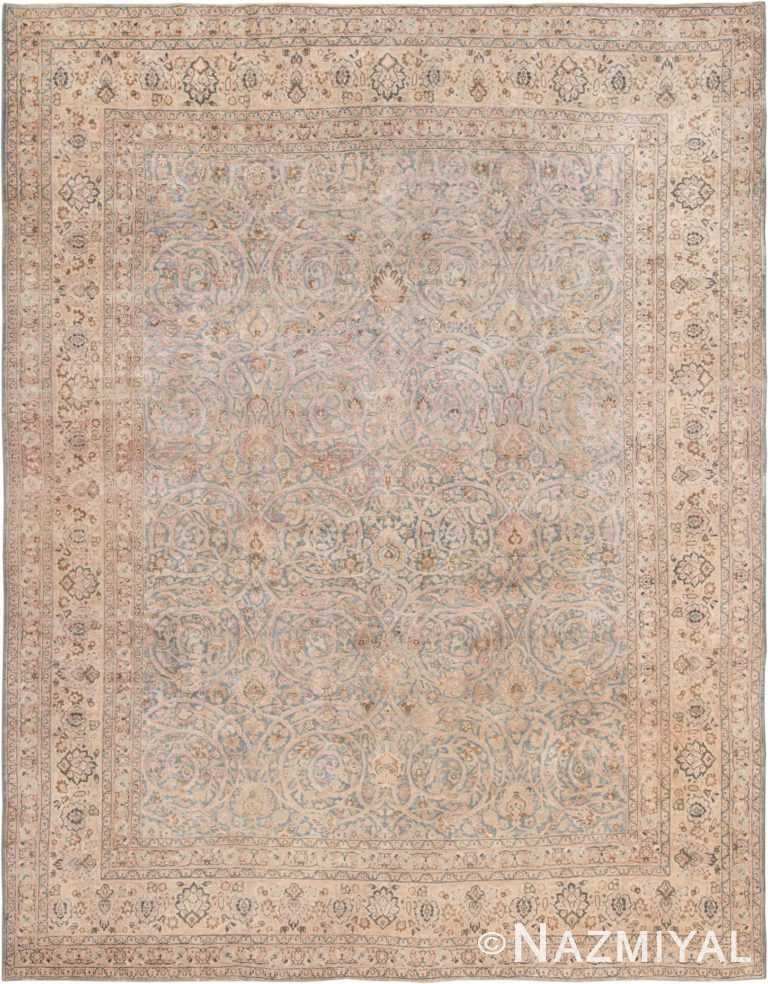 Picture of Light Blue Antique Persian Khorassan Rug #70001 from Nazmiyal Antique Rugs in NYC