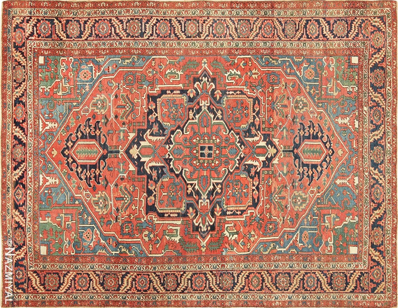 Photo Pictures Of Antique Persian Heriz Serapi and Bakshaish Rugs