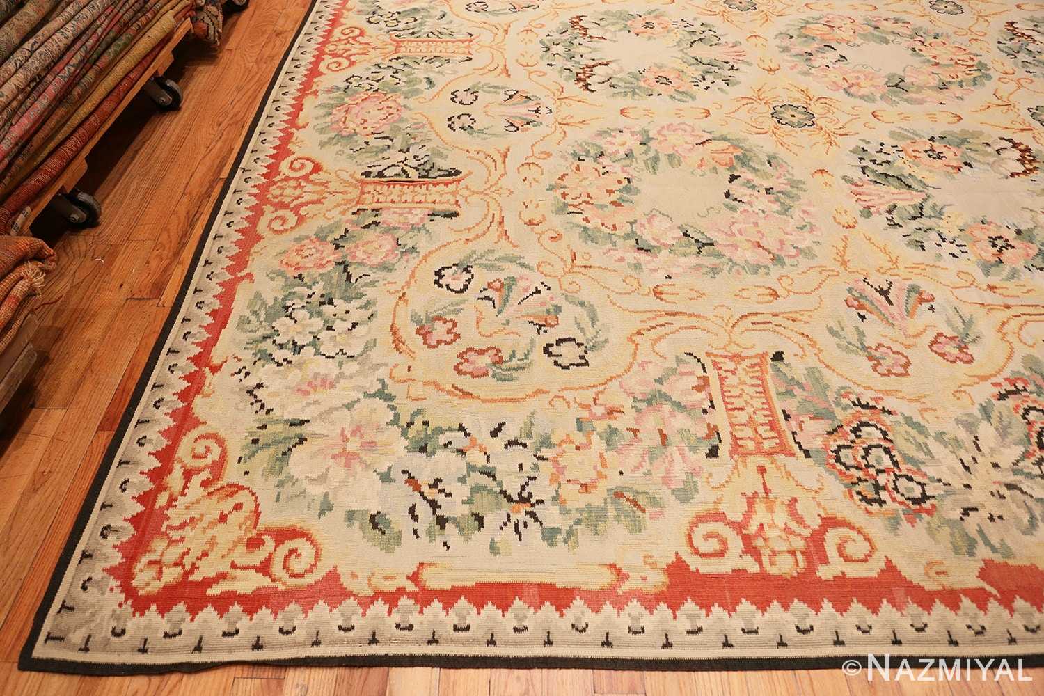 Corner Antique Floral Romanian Bessarabian Kilim rug 70101 by Nazmiyal