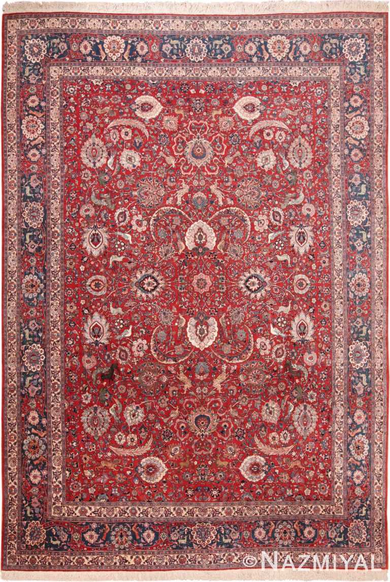 Full view of Antique Persian Silk And Wool Tehran Rug #70135 from Nazmiyal Antique Rugs in NYC