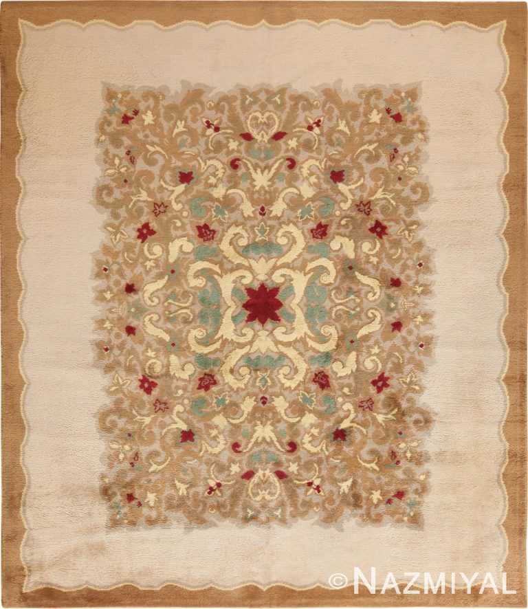 Full view Antique room size French Art Deco rug 70146 by Nazmiyal