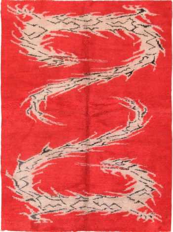 Full view Antique Indian dragon design rug 70150 by Nazmiyal