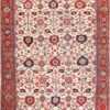 Ivory Antique Persian Large Scale Sultanabad Rug 70137 by Nazmiyal Antique Rugs