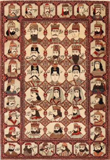 Full view Antique Persian Kashan Mohtasham Mashahir rug 70160 by Nazmiyal