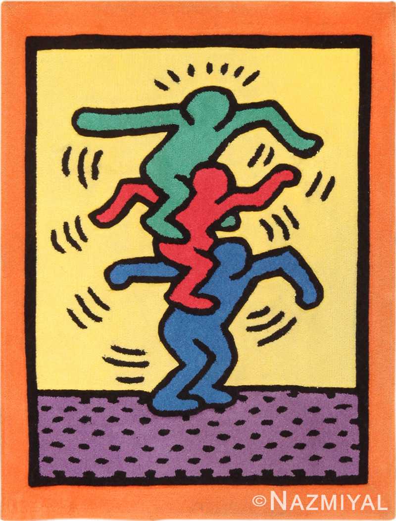 Keith Haring Balancing Figures Art Rug Nazmiyal Rugs