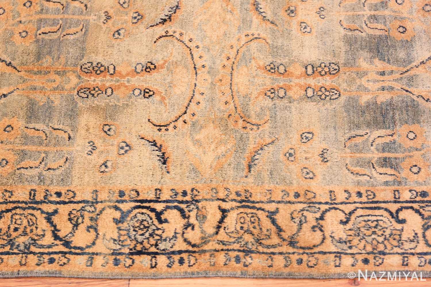 Border detail Antique Persian Kerman rug 70163 by Nazmiyal