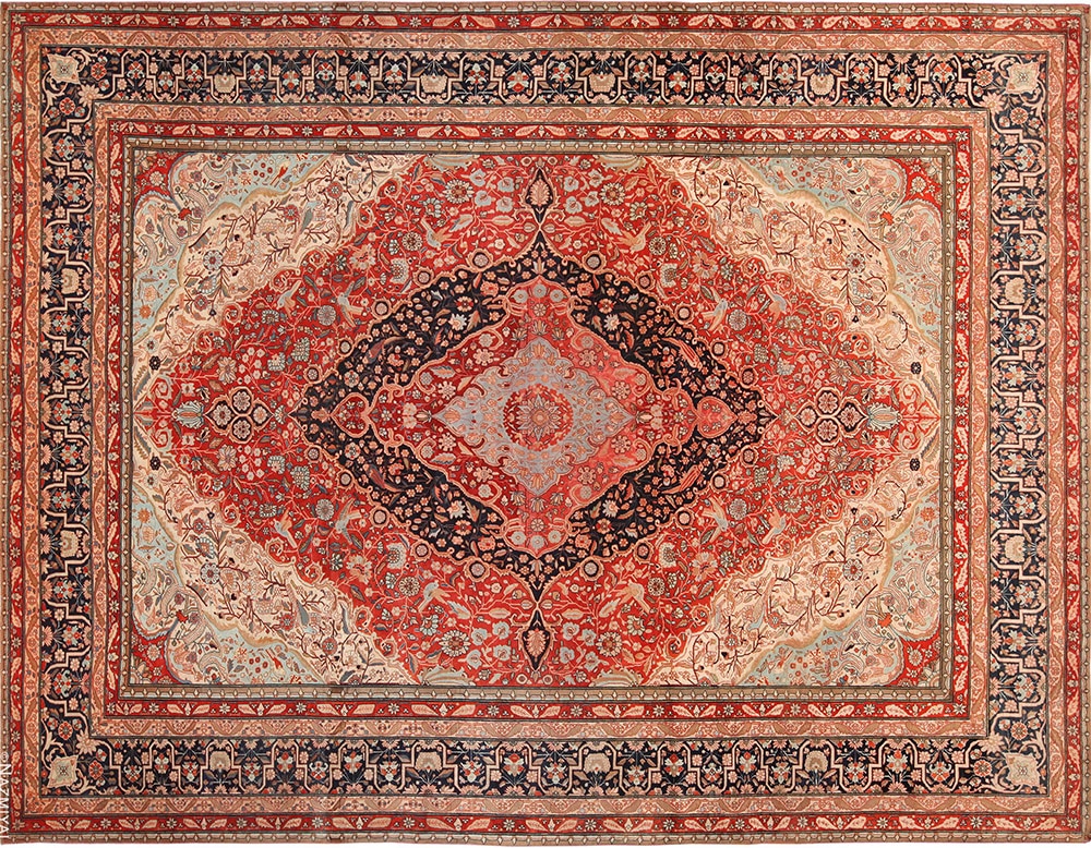 Antique Persian Mohtasham Kashan Rug #72096 by Nazmiyal Antique Rugs