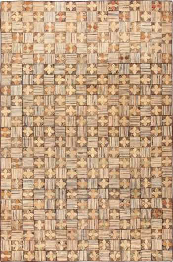 Room Size Antique Earth Tone American Hooked Rug #50172 by Nazmiyal Antique Rugs