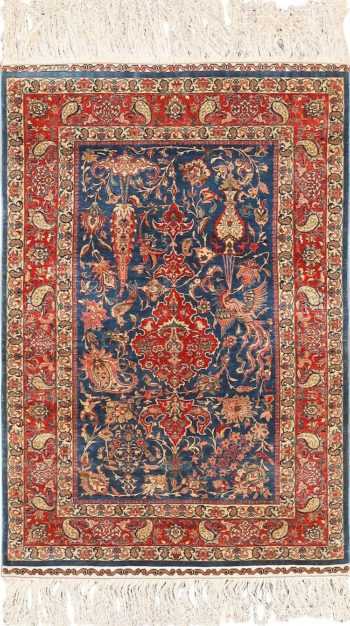 Full view vintage Turkish silk rug 70003 by Nazmiyal