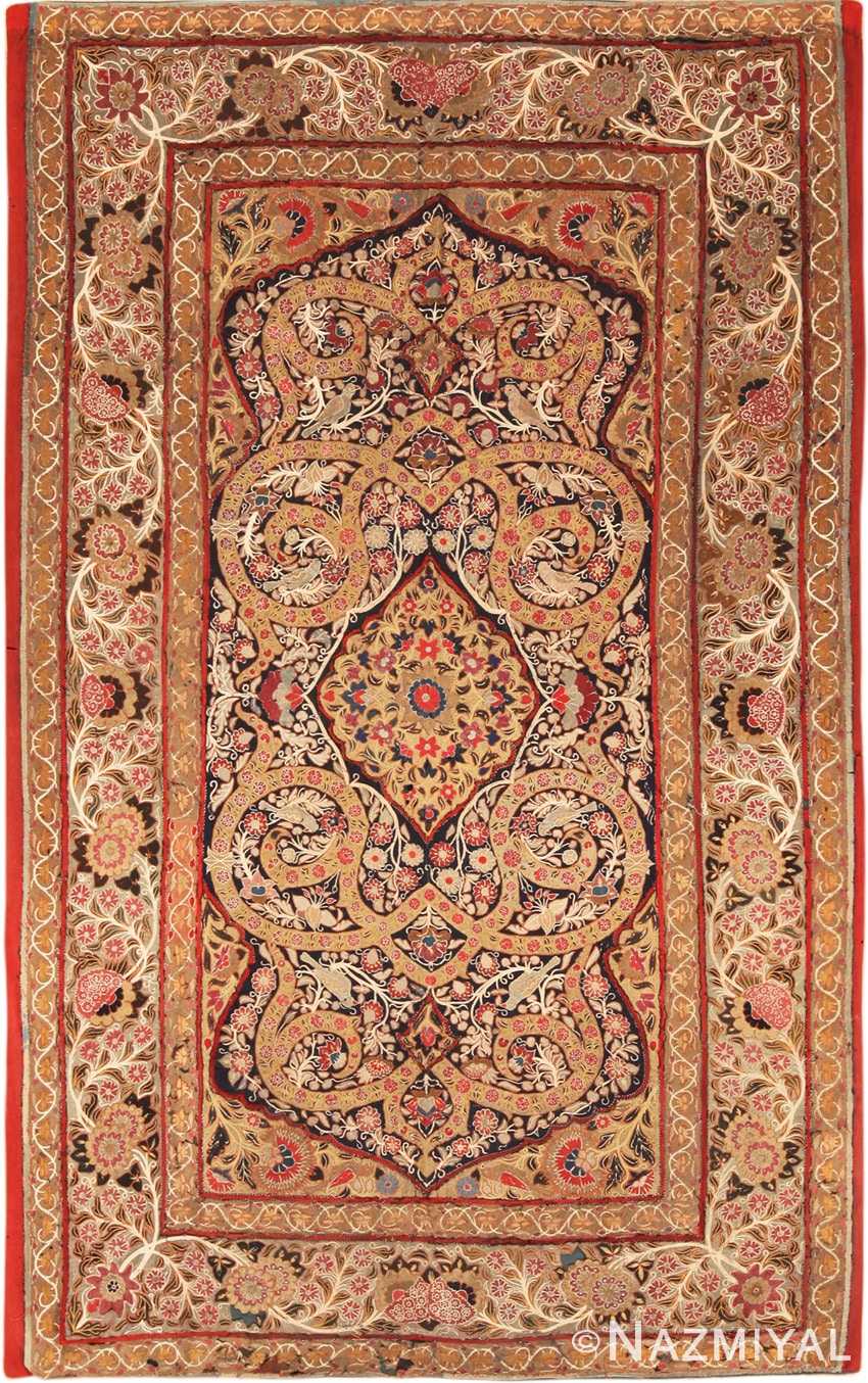 Antique Persian Silk Rashi embroidery textile 70225 by Nazmiyal
