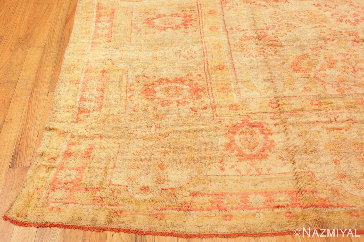 Corner antique Oushak Turkish rug 70235 by Nazmiyal