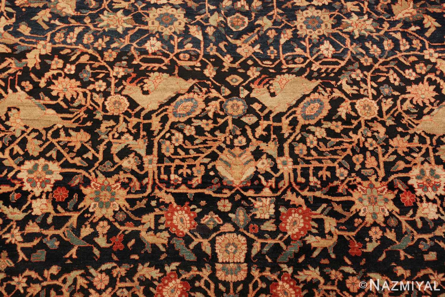 Deer Persian Faharan Sahouk rug 70234 by Nazmiyal