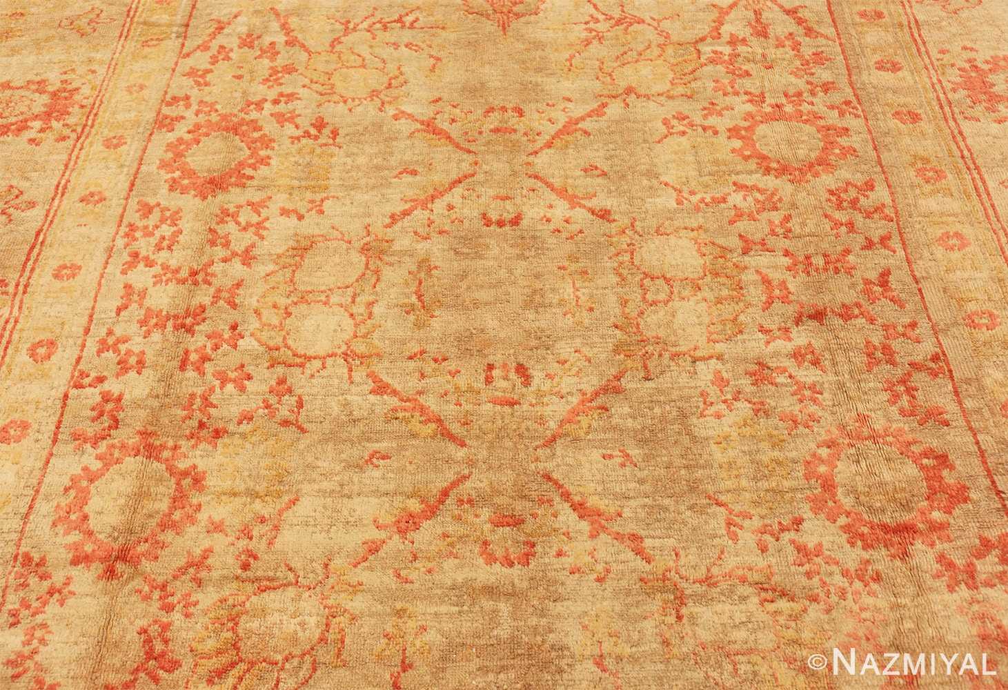 Field antique Oushak Turkish rug 70235 by Nazmiyal