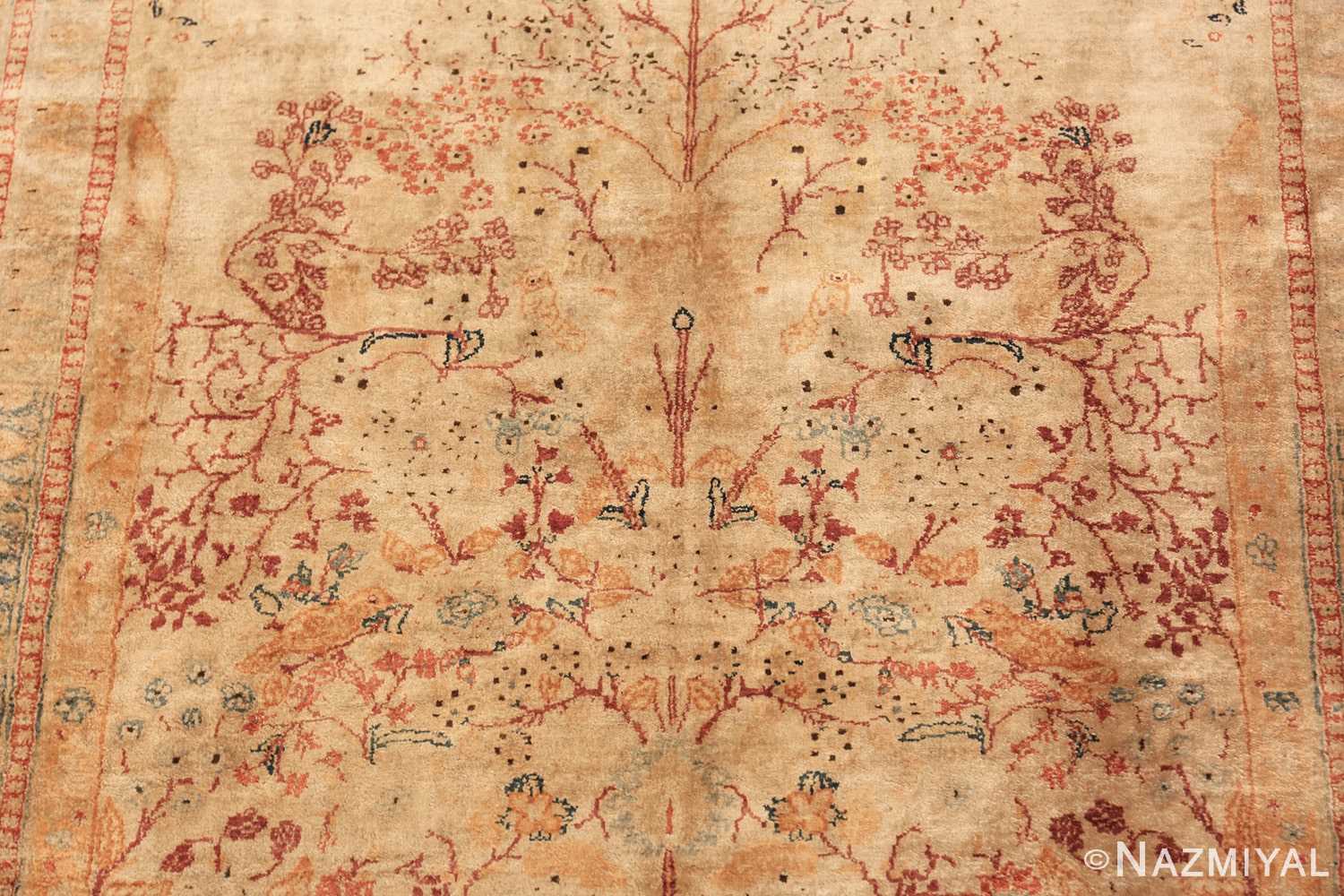 Field antique Persian Tabriz Silk Rug 70227 by Nazmiyal