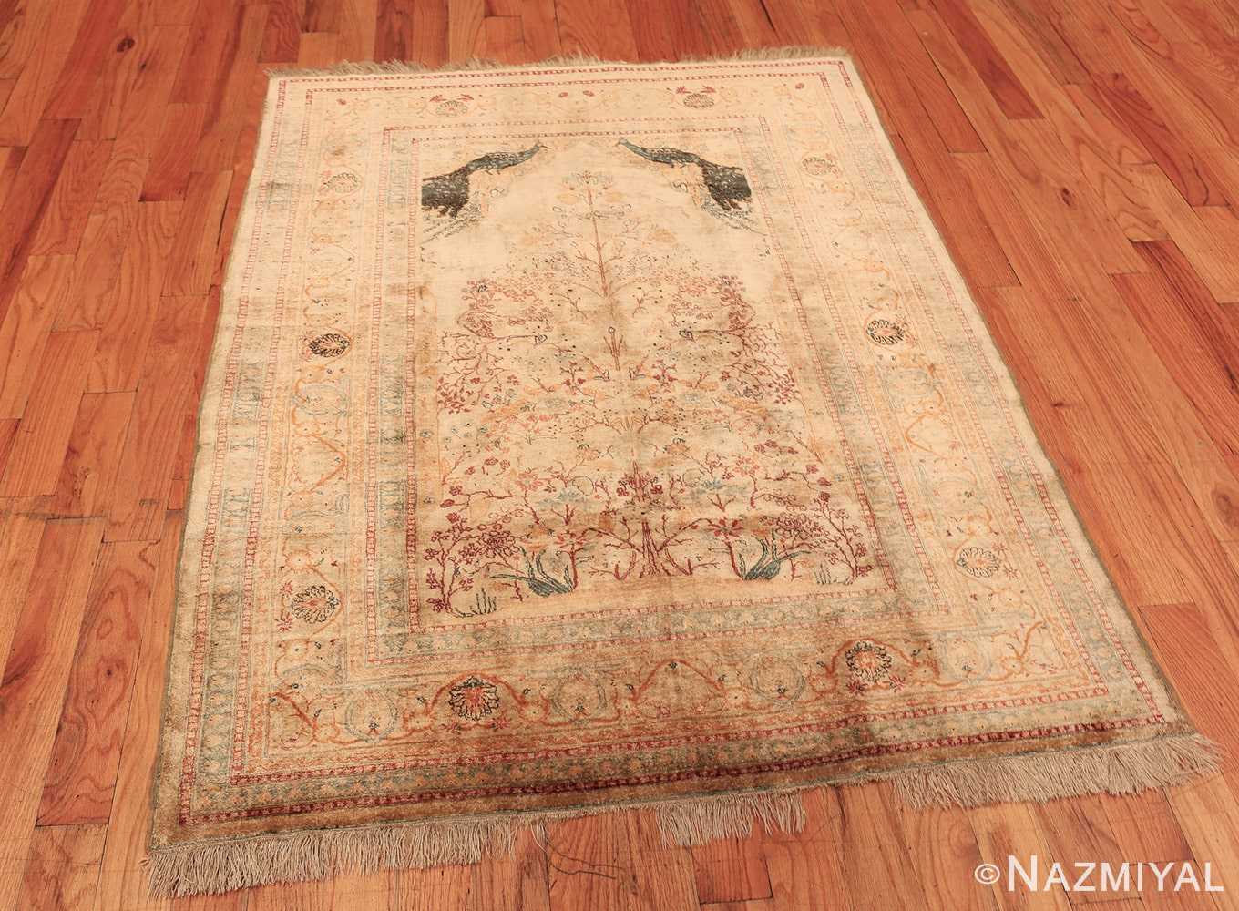 Full antique Persian Tabriz Silk Rug 70227 by Nazmiyal