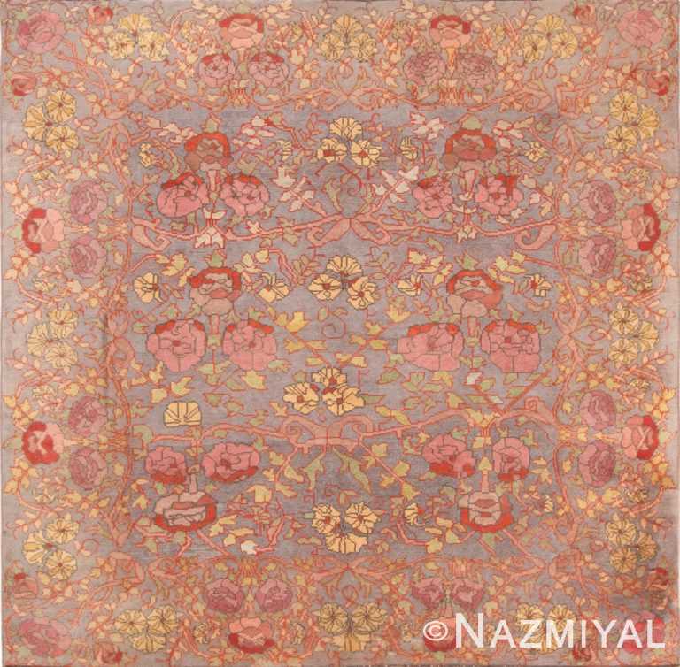 Full view floral square size Donegal Irish rug 70224 by Nazmiyal