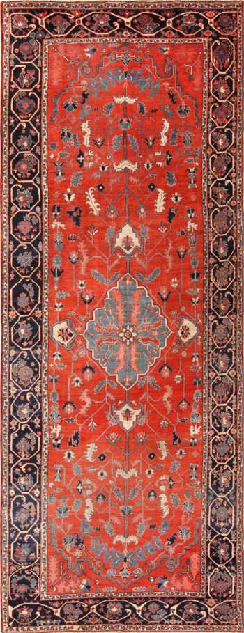 Rare Long And Narrow Antique Persian Heriz Rug 70261 by Nazmiyal Antique Rugs in NYC