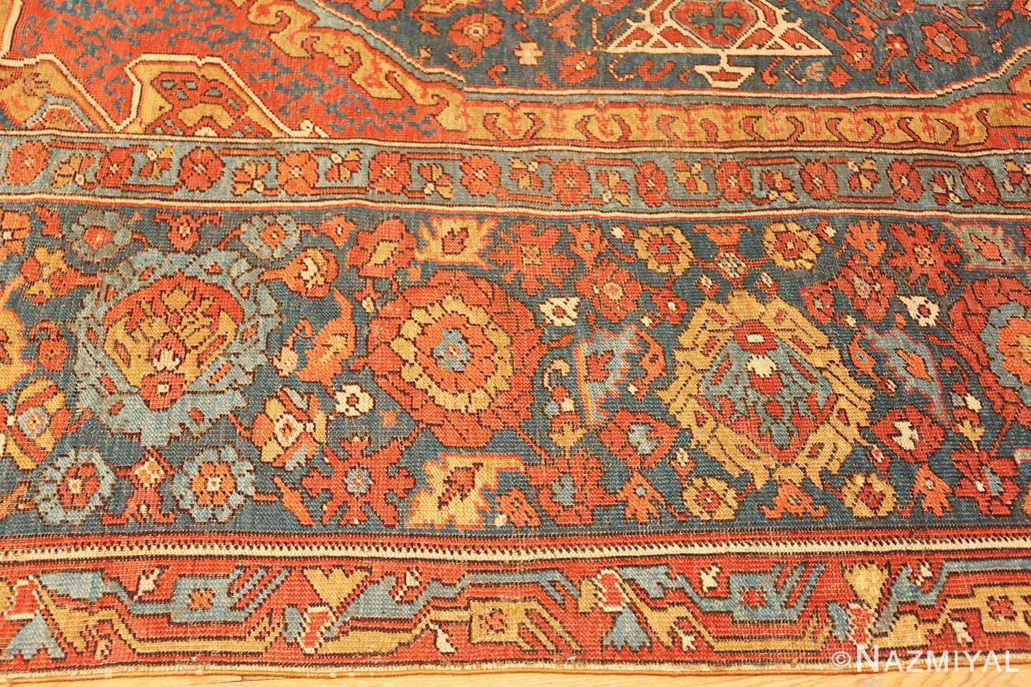 Border Of Antique 17 Century Turkish Smyrna Rug 70267 by Nazmiyal Antique Rugs in NYC