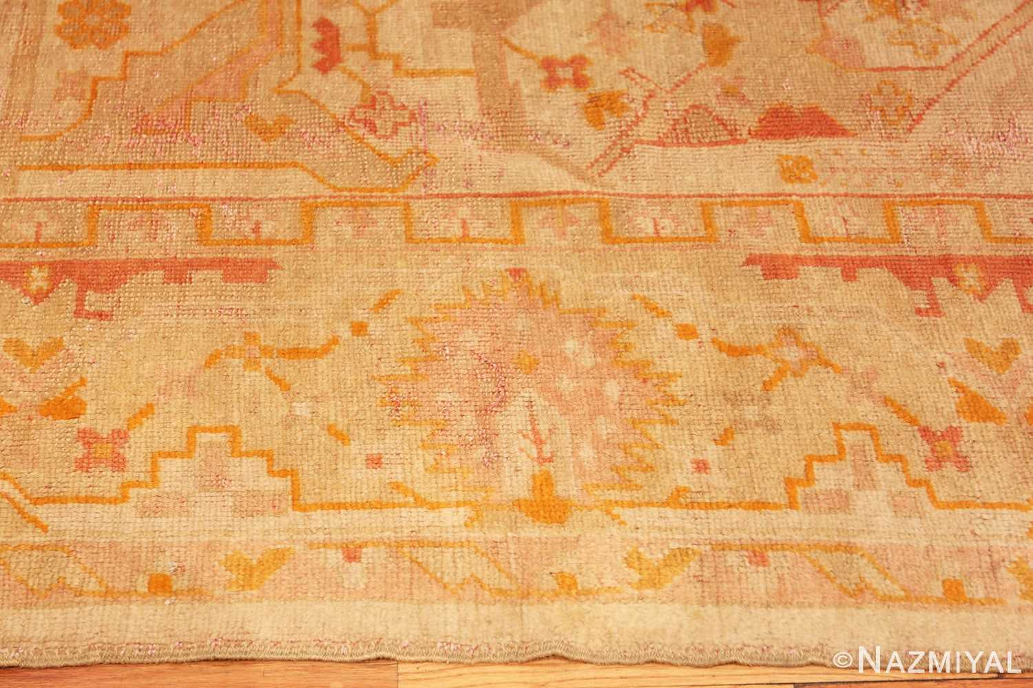Border Of Antique Turkish Oushak Rug 70220 by Nazmiyal Antique Rugs in NYC