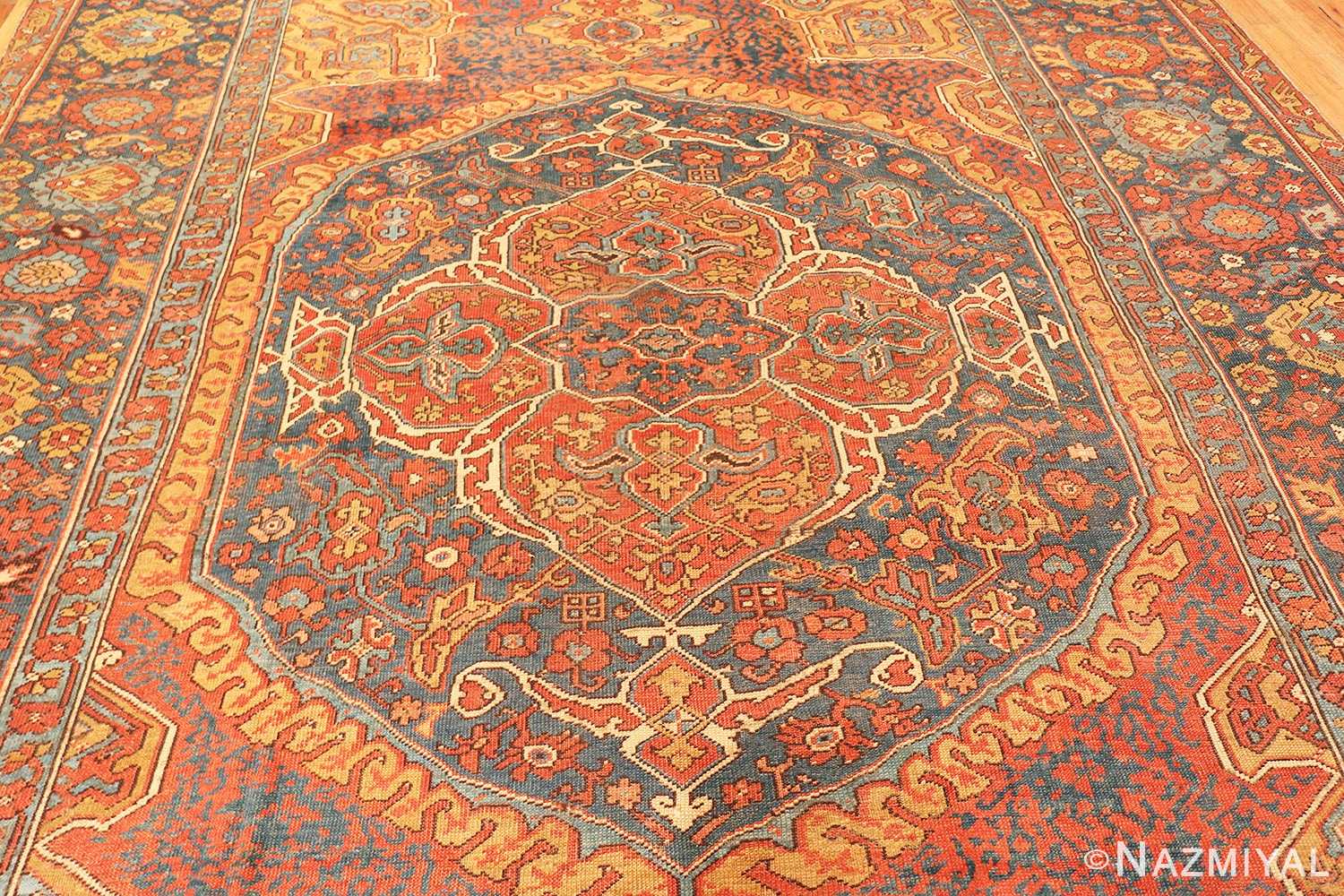Design Close Up Of Antique 17 Century Turkish Smyrna Rug 70267 by Nazmiyal Antique Rugs in NYC