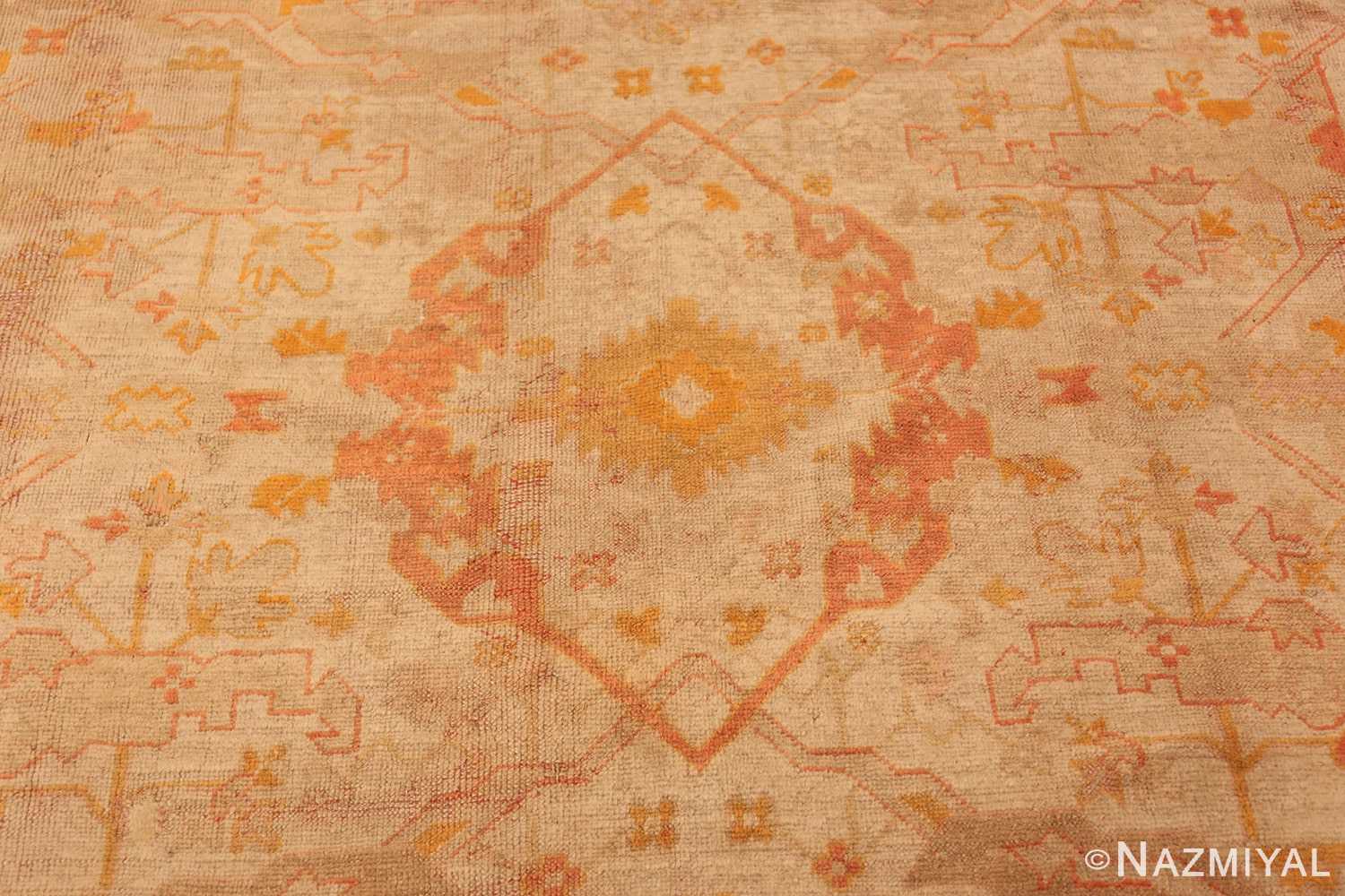 Design Close Up Of Antique Turkish Oushak Rug 70220 by Nazmiyal Antique Rugs in NYC