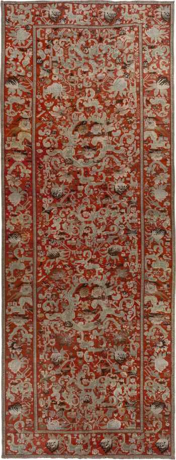 Red Antique Gallery Size Caucasian Karabagh Rug #90035 by Nazmiyal Antique Rugs