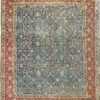 Fine Blue Antique Persian Room Size Tabriz Rug #90024 by Nazmiyal Antique Rugs