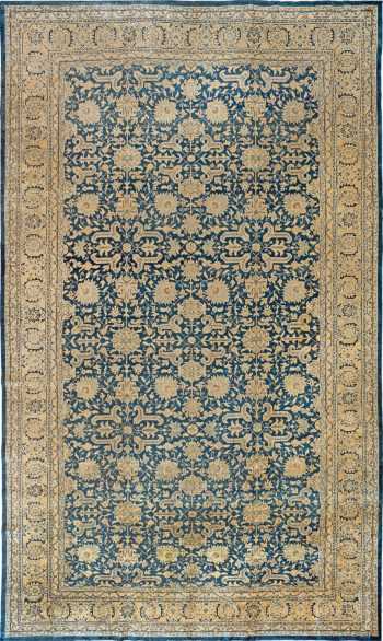 Large Antique Blue Persian Tabriz Area Rug 90038 by Nazmiyal Antique Rugs