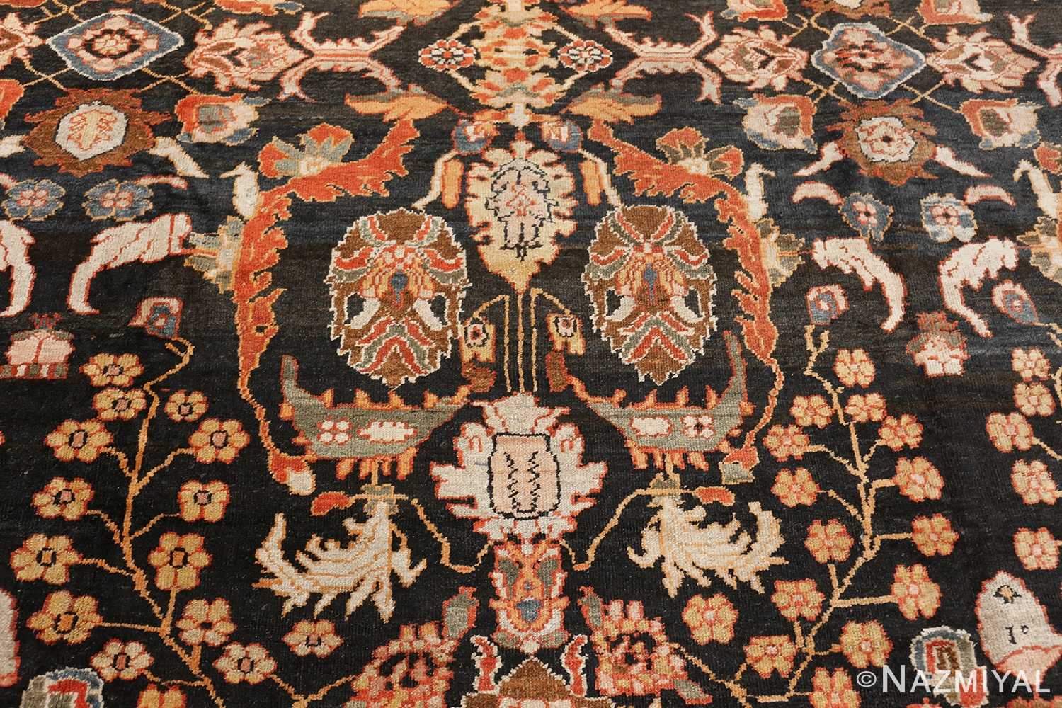 Close Up Large Antique Persian Sultanabad Rug 70292 by Nazmiyal NYC