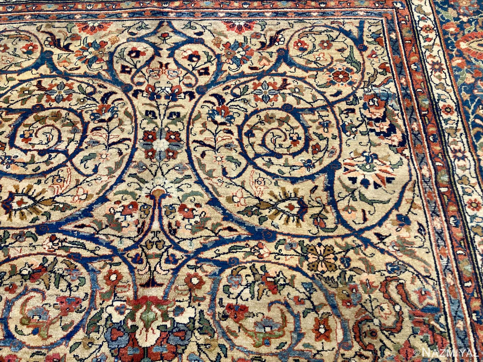 Detailed Image Of Fine Antique Room Size Persian Tabriz Area Rug 90032 by Nazmiyal Antique Rugs