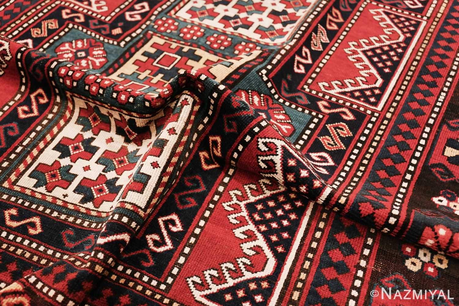 Pile Of Tribal Antique Kazak Caucasian Rug 70301 by Nazmiyal NYC