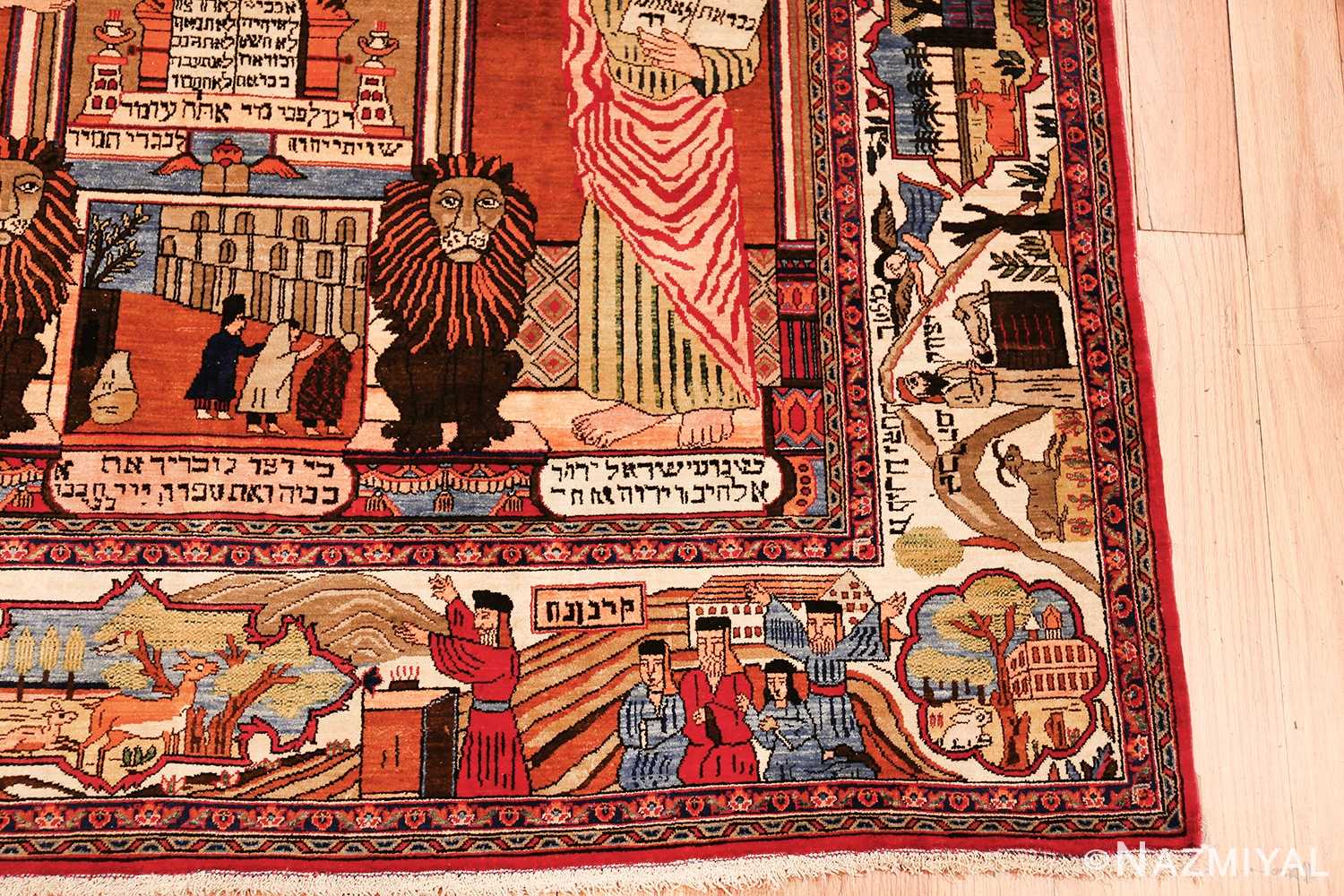 Corner Of Antique Kashan Persian Rug 45067 by NAzmiyal NYC