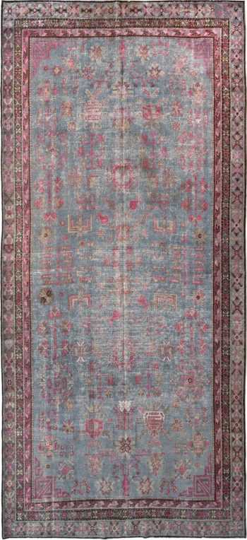 Antique Blue And Purple Shabby Chic Khotan Rug #90048 by Nazmiyal Antique Rugs