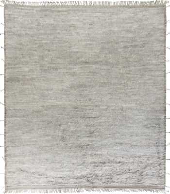 Soft Plush Solid Gray Contemporary Boho Chic Wool Rug #142775091 by Nazmiyal Antique Rugs