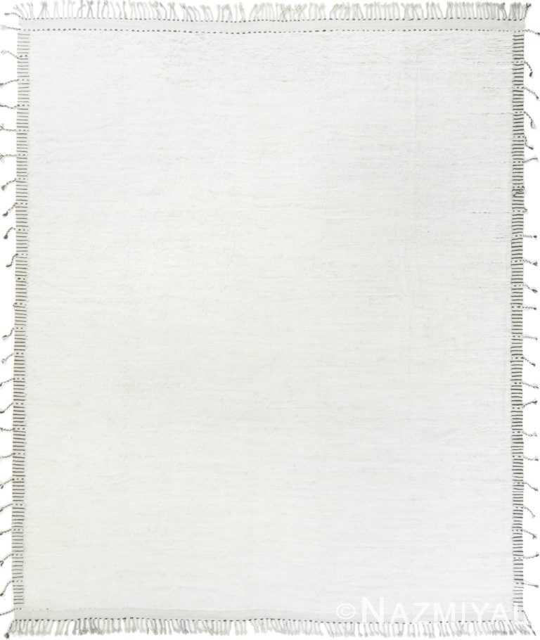 Plush Room Size Modern Boho Chic Solid White Area Rug #142753815 by Nazmiyal Antique Rugs