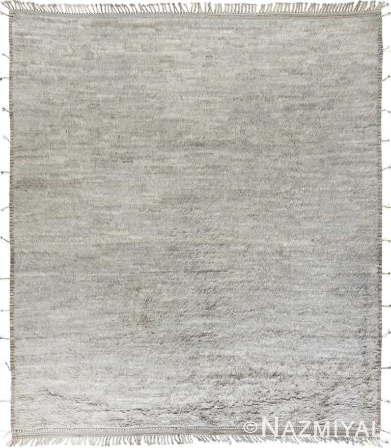 Soft Plush Solid Gray Contemporary Boho Chic Wool Rug #142775091 by Nazmiyal Antique Rugs