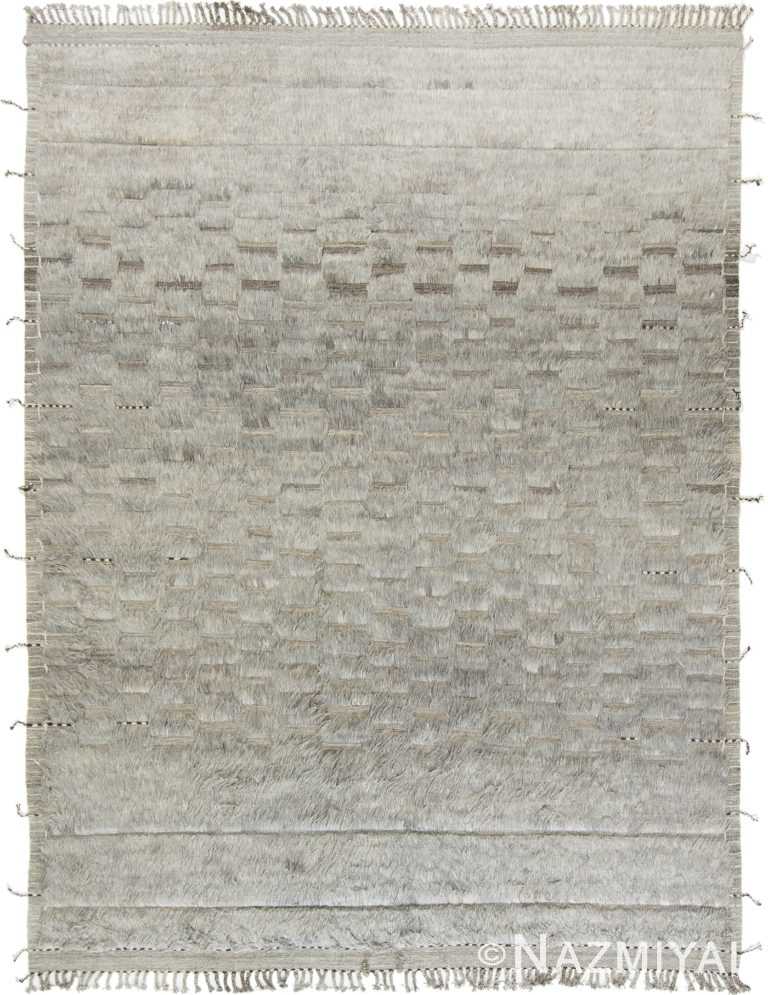 Textured Gray Contemporary Modern Boho Chic Soft Plush Pile Rug #142777125 by Nazmiyal Antique Rugs