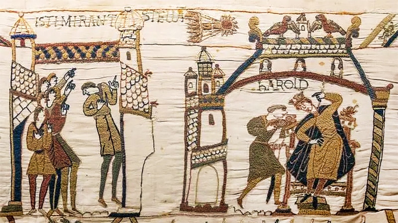 Halley’s Comet As Seen In A Section Of The Bayeux Tapestry By Nazmiyal Antique Rugs