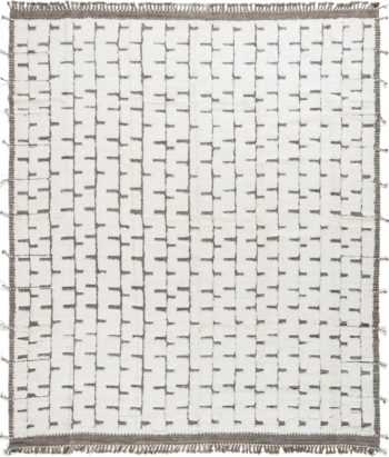 Geometric Soft Plush Neutral Modern Boho Chic Area Rug 142799280 by Nazmiyal Antique Rugs