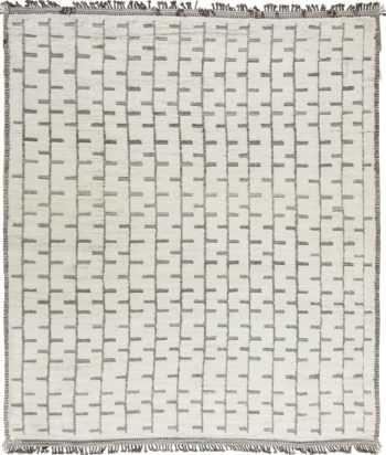 Contemporary White Grey Boho Chic Modern Area Rug #142814867 by Nazmiyal Antique Rugs