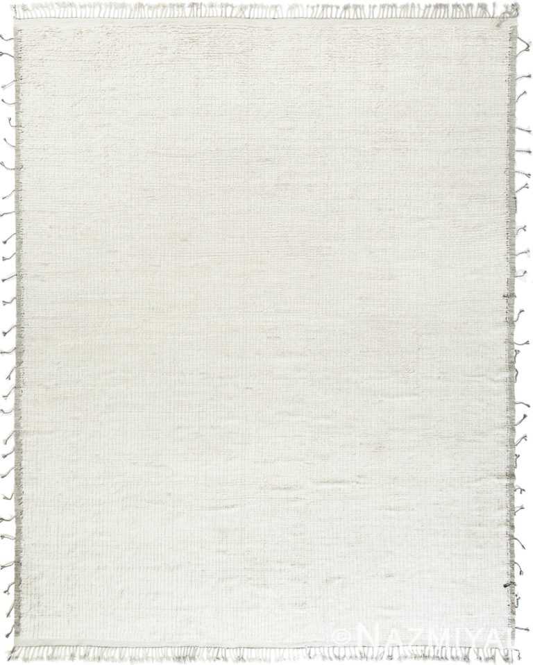 Large Textured Solid Cream Boho Chic Contemporary Rug #142743215 by Nazmiyal Antique Rugs