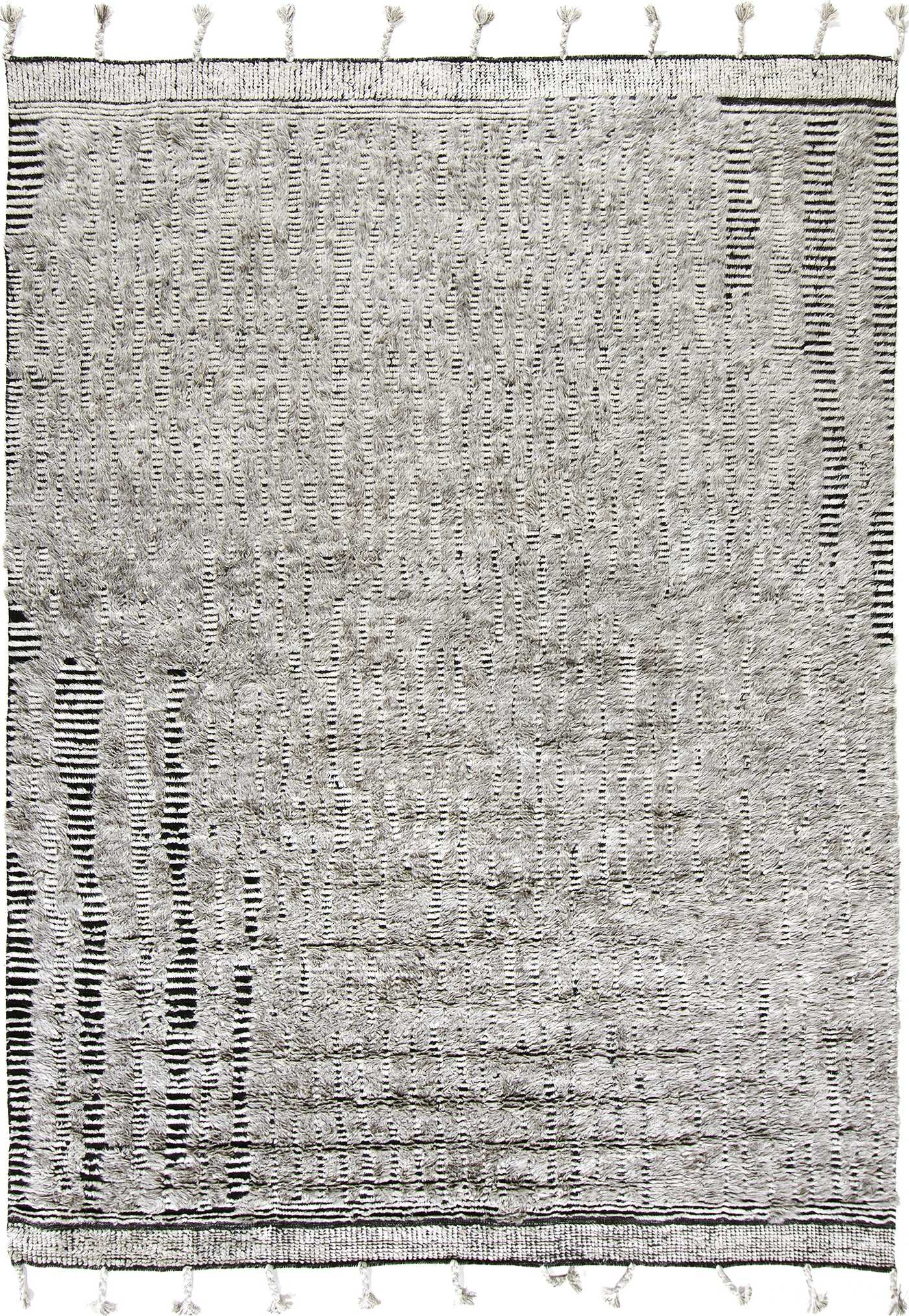 Textured Gray and Black Plush Modern Boho Chic Rug #142807906 by Nazmiyal Antique Rugs