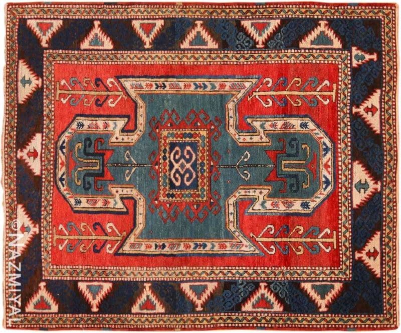 Small Size Vintage Tribal Caucasian Kazak Rug Nazmiyal