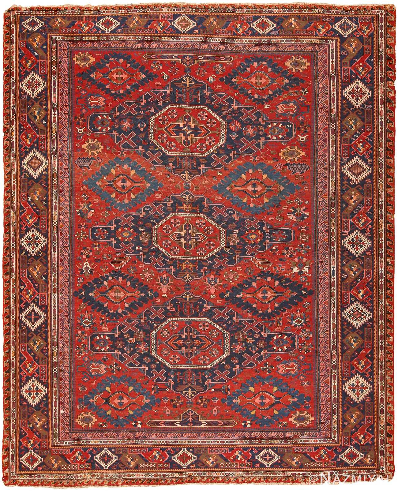 Beautiful Antique Tribal Caucasian Soumak Rug 70388 by Nazmiyal