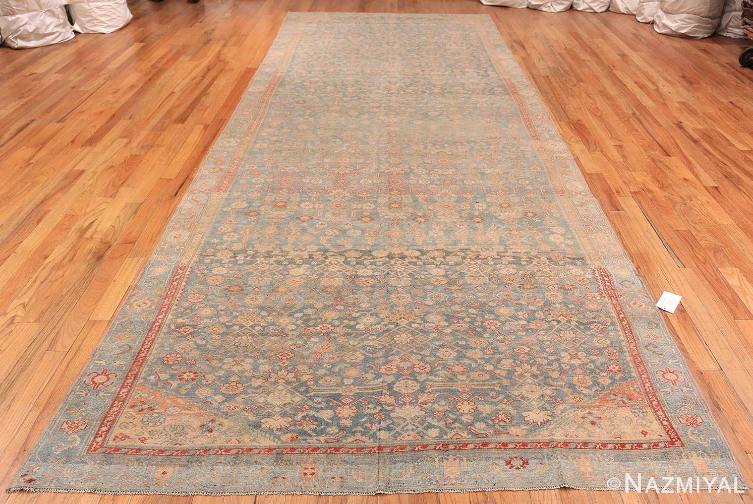 Whole View Of Light Blue Antique Persian Malayer Rug 70434 by Nazmiyal NYC