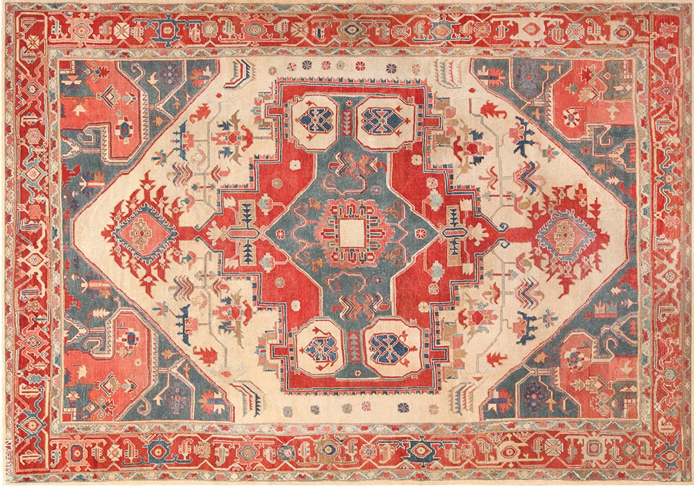 Antique Persian Serapi Rug #72002 by Nazmiyal Antique Rugs