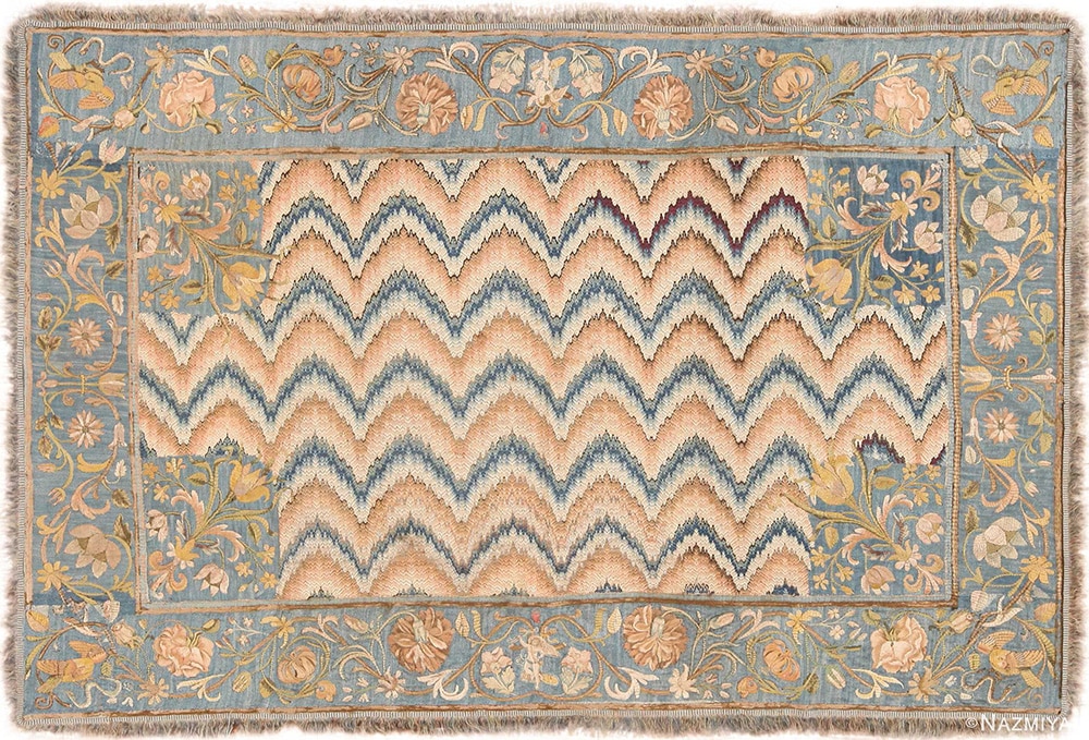 Antique Silk Italian Textile #71267 by Nazmiyal Antique Rugs