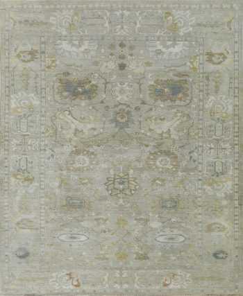 Soft Grey Modern Oriental Turkish Oushak Area Rug #60472 by Nazmiyal Antique Rugs