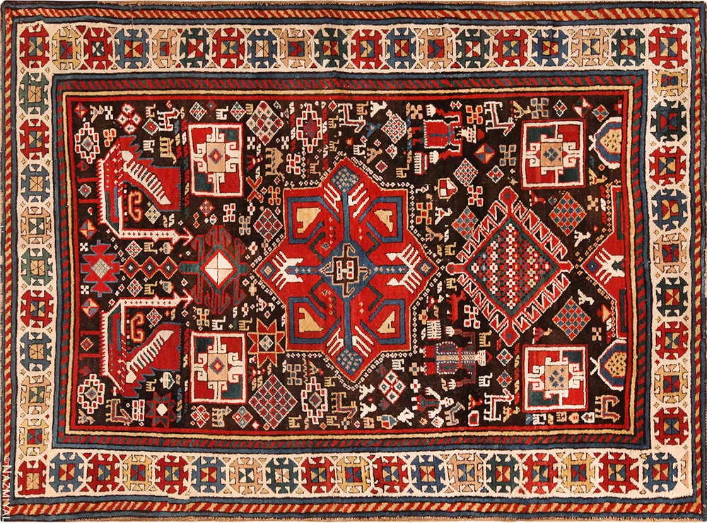 Tribal Caucasian Kazak Rug #72095 by Nazmiyal Antique Rugs